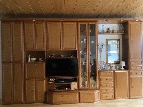 Schrankwand aus kirschbaumholz - schrankwand,