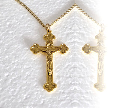 Kruzifix Halskette - Jesus am Kreuz - INRI - Edelstahlhalskette mit Anhänger