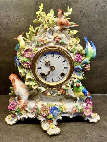 Meissen uhr mit vögel - mit,