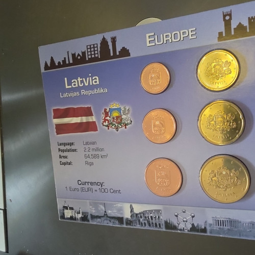 Lettland euro kursmünzensatz - lettland, euro-kursmünzensatz