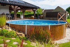 Stahlwandpool Pool Holzoptik