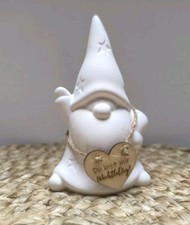 Deko Figur Wichtel Zwerg Weiß Raysin Weihnachten Wichtelig Handgemacht Holz 