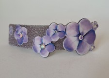 Haarspange Haarklammer Strasssteine lila metallic Haarschmuck Blumen NEU!!