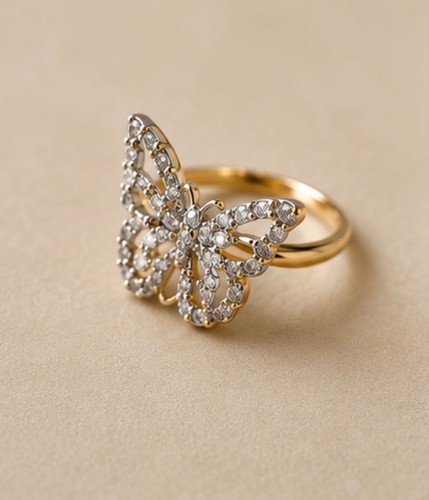 Schmetterlings ring gold - ring,, mit