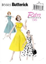 out-of-print: BUTTERICK Schnittmuster, B5603, Kleid, Retro 1956, sizes 6 - 12