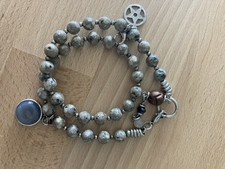 EXOAL Kette echte Steine Achat Anhänger, als Kette oder Armband verwendbar