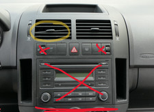 VW Polo 9N Mittelkonsole Verkleidung um Radio schwarz 6Q0858069AD /T