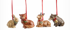 Selten Villeroy & Boch 4 Teile Nostalgic Ornaments Waldtiere Weihnachten