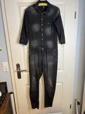 Jumpsuit Overall Einteiler Gr.34 Schwarz Verwaschen Jeans Denim