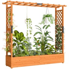 Hochbeet mit Rankgitter &