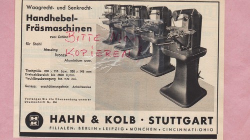 Stuttgart werbung 1936 hahn - werbung, 1936,