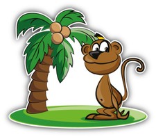 Autoaufkleber Affenpalme Toon