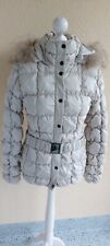 DONNA BY HALLHUBER Daunenjacke Waschbärfell Gr.40/eher 36/38 beige wNeu