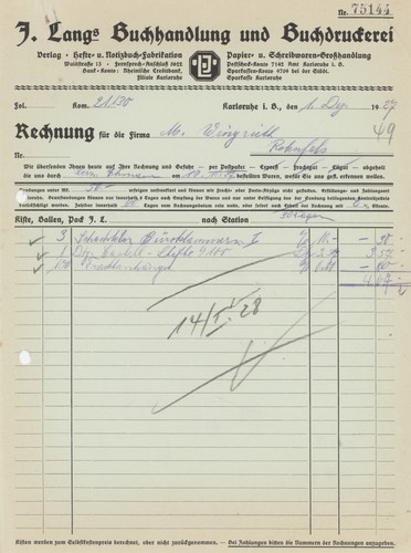 Rechnung langs buchhandlung - rechnung,