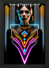 Deko Neon Portrait gerahmtes