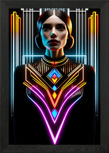 Deko neon portrait gerahmtes - neon,