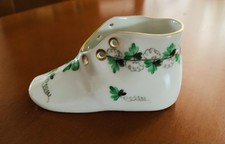 Herend Apponyi Grün Babyschuh Porzellan Gold-/Blumendekor Handbemalt Top Zustand