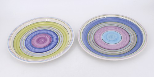 Zier teller fayence bunte - zier-teller,