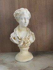 Schöne Dame Büste Frau Figur Skulptur H36 cm  Shabby Patina beige Garten Deko