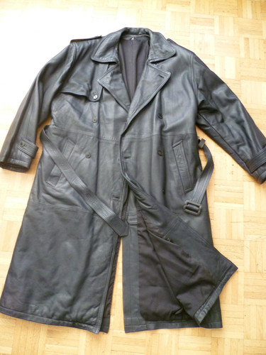 Leder trenchcoat ledermantel - leder,