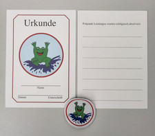 SET 1x Frosch Abzeichen rund