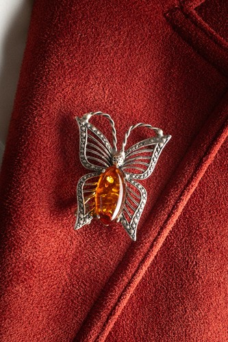 Vintage 925 silber brosche - vintage,