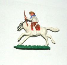 Timpo Toys Cowboy Figur weißer Reiter weißes Pferd Gewehr