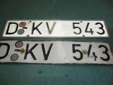 KFZ Kennzeichen DIN KENNZEICHEN Düsseldorf D - KV 543 von 1993 ein Paar