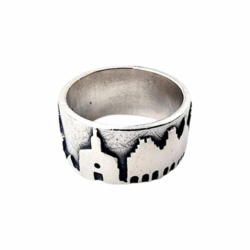Vintage breiter silberring mit - vintage,