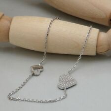 Armband Herzen mit 0,17ct G-si Brillant in 585/14K Weißgold 18,5 cm