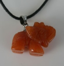 Elefant Anhänger aus Aventurin Orange  Edelstein