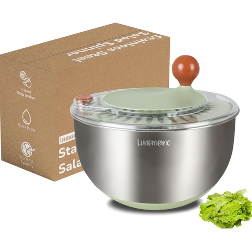 Salatschleuder edelstahl - edelstahl, 5l