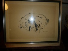 Original Holzschnitt Laureano