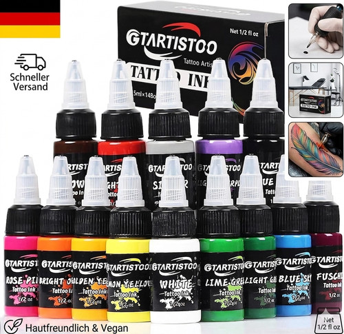 Tattoo farbset flaschen 5 - flaschen, 0.5