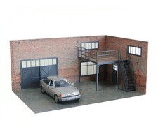 Maßstab 1:24 Modellauto Display zweistöckig Backstein Auto Garage Diorama Gr. 1/24