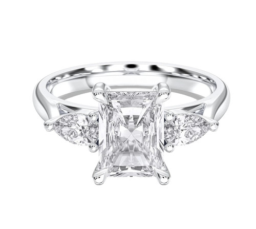 14k weiss gold kunstdiamanten - weiss,