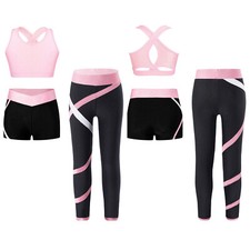 Kinder Mädchen Sportswear Yoga Sets Ärmellos Crop Top Mit Shorts Und Hose Gym
