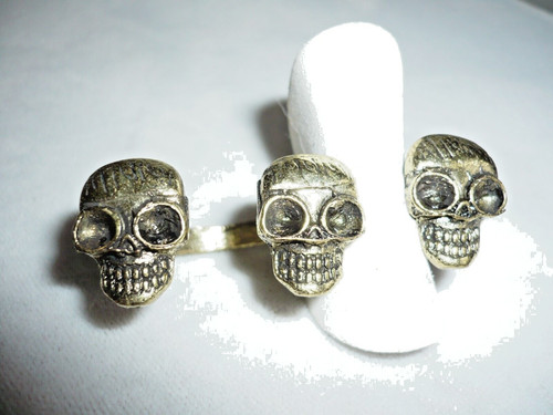 Doppelring totenkopf schmuck - doppelring,