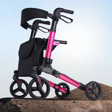 Leichtgewicht Rollator Rollstuhl 2 in 1 faltbar leicht Gehwagen Gehhilfe