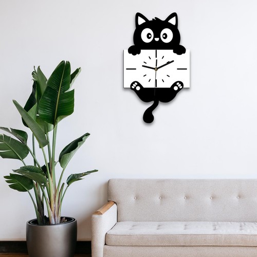 Katzen wanduhr mit - katzen-wanduhr,