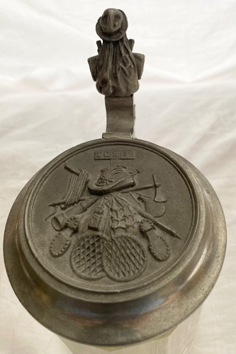 Bierkrug zinndeckel - bierkrug,