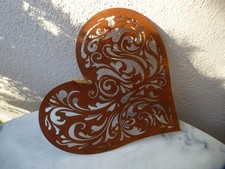 Rostiges "HERZ" 21 cm groß, Deko Hänger aus Eisen (Metall), Filigran, Rustikal