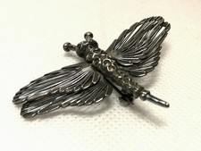 Silberbrosche Schmetterling Silber 925 Markasiten Motte Insekt!!