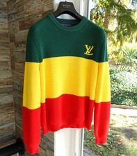 LOUIS VUITTON SWEATER M pullover virgil abloh knit colourblock jamaica green red