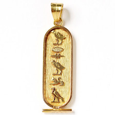 Anhänger 18 Karat 750 Gold 8,32 g Ägypten Kartusche Hieroglyphen beidseitig