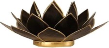 Lotus Teelichthalter schwarz