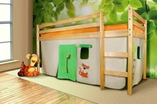 Vorhangset JUNGLE Bettgardine 3-tlg.für Hochbett Spielbett Etagenbett Kinderbett