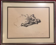 Lithographie,Portrait,  sign. Olaf Gulbransson, mit Widmung, gerahmt, unter Glas