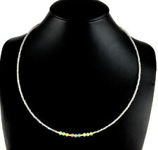 Labradorit und Welo Opal Kette edelsteinkette fein-Schliff Damen Collier 45 cm