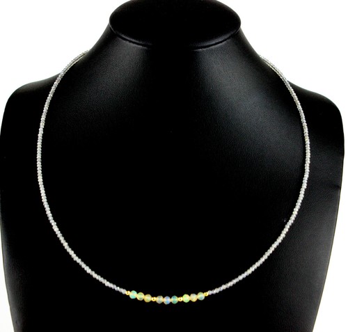 Labradorit und welo opal kette - und,